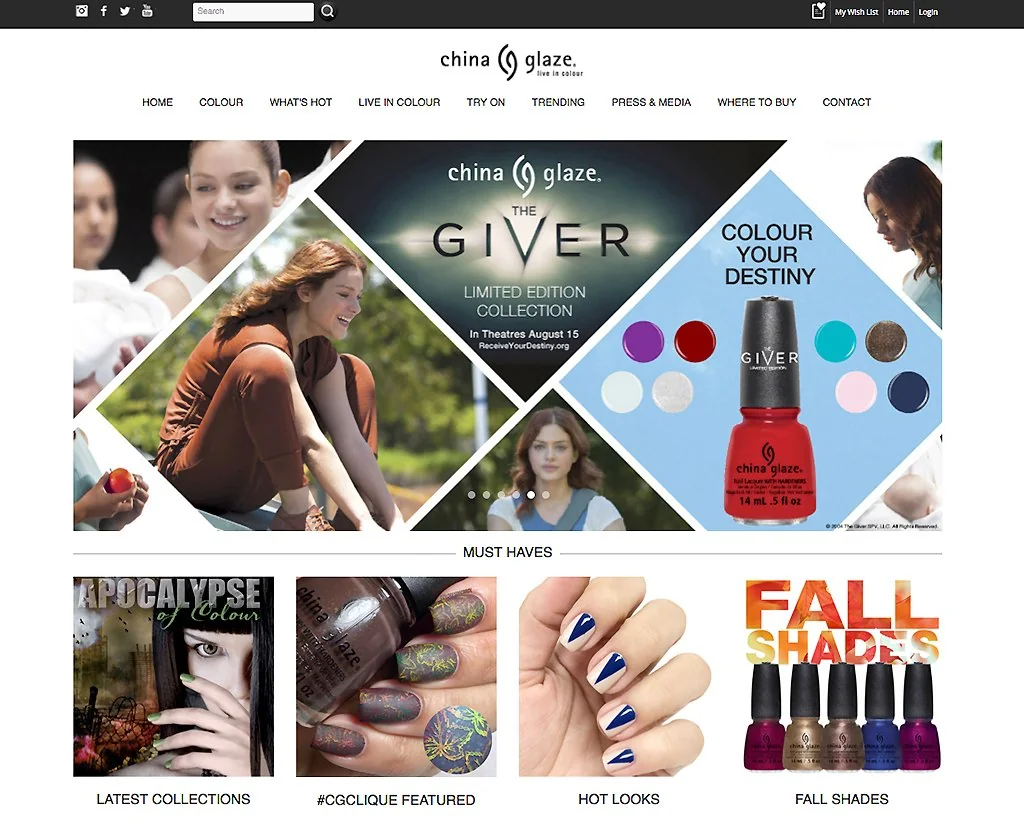 China Glaze — Web Development portfolio work