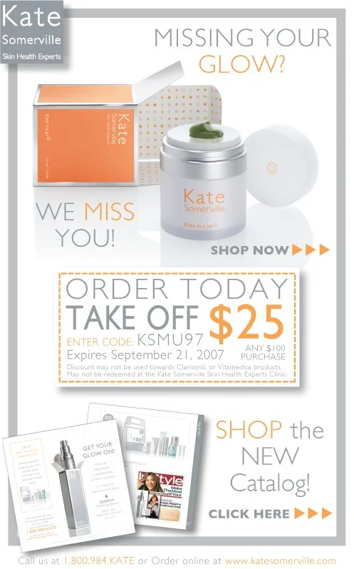 Kate Somerville — Email Marketing portfolio work