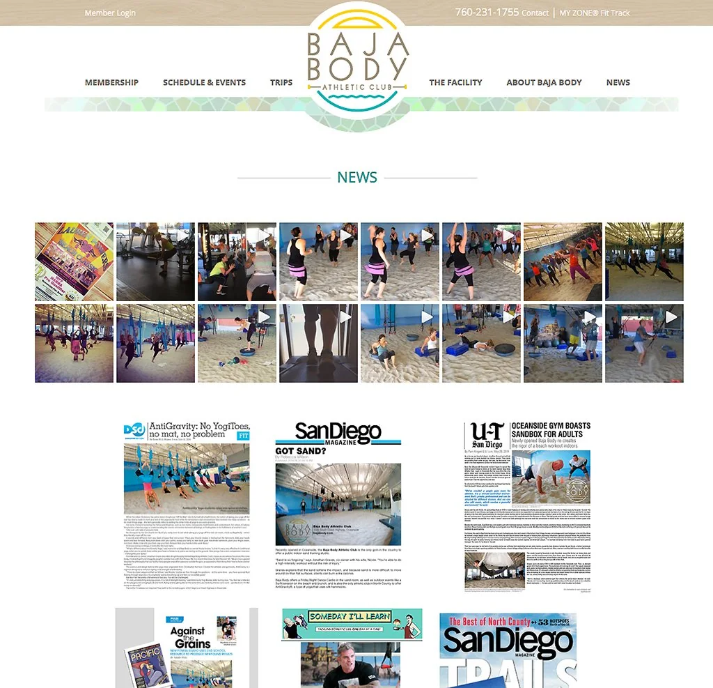 Baja Body Athletic Club — Web Development portfolio work