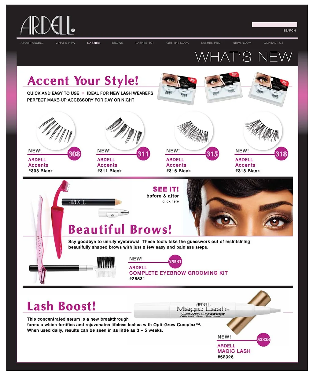 Ardell Lashes — Web Development portfolio work
